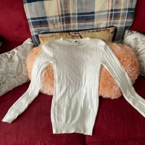 knitted pattern white longer sleeve